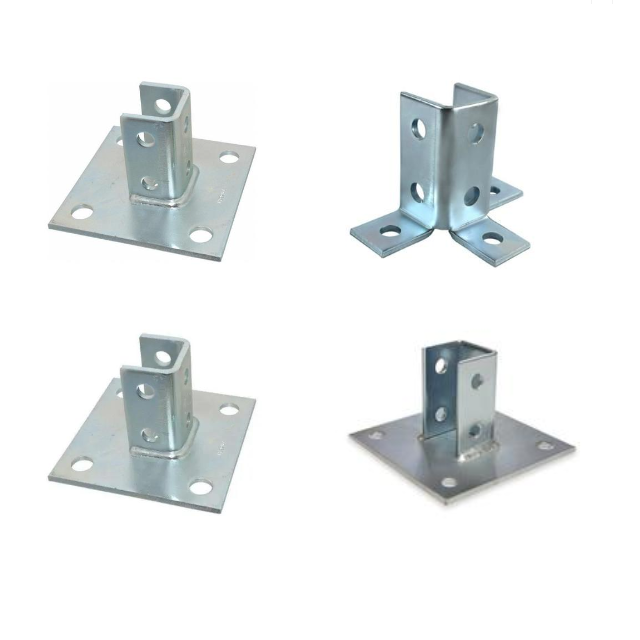 Strut channel post bases,steel,zinc/plated 