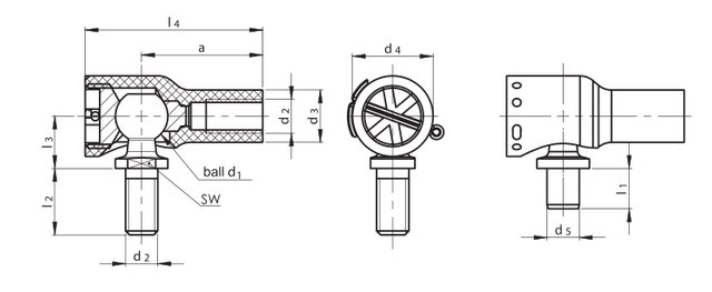 Angle joint DIN71801,C16M10